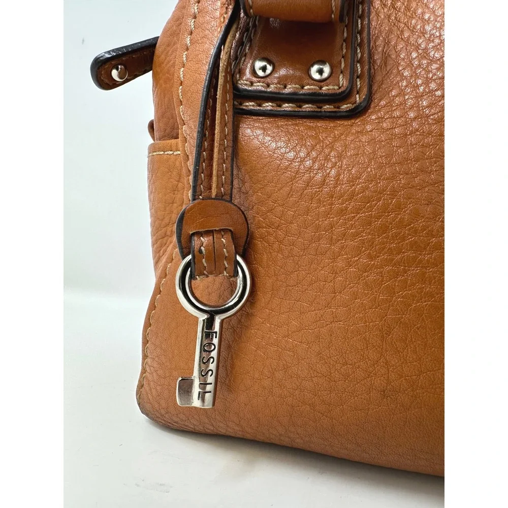 Y2K Vintage Fossil Top Handle Shoulder Bag Brown ZB9961
